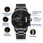 Engraved Watch for Truck Driver Dad / Truck Driver Gift Watch / Engraved Design Black Chronograph Watch