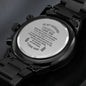 To My Husband I Love You Engraved Design Black Chronograph Watch