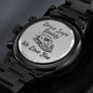 Engraved Watch for Truck Driver Dad / Truck Driver Gift Watch / Engraved Design Black Chronograph Watch