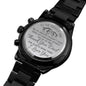 To The Greatest Dad Watch / Engraved Design Black Chronograph Watch