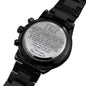 To My Dad Watch/ What I Learned Message / Engraved Design Black Chronograph Watch