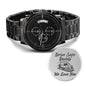 Engraved Watch for Truck Driver Dad / Truck Driver Gift Watch / Engraved Design Black Chronograph Watch