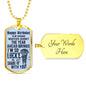Husband Birthday Dog Tag, Luxury Military Dog Tag Necklace For Dad
