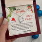 To My Daughter Christmas Message Card with Forever Love Necklace from Mom