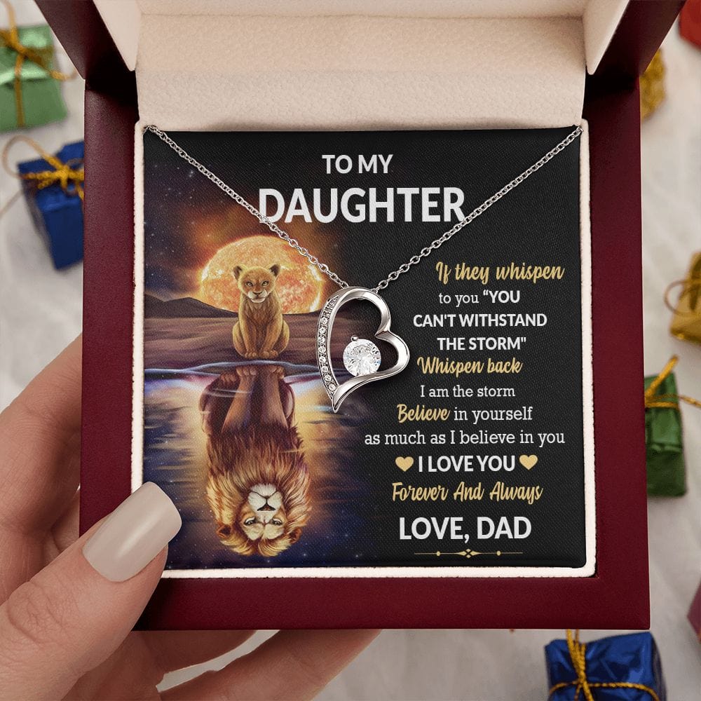 To My Daughter Gift Necklace From Dad / Forever Love Pendant Neklace for Daughter