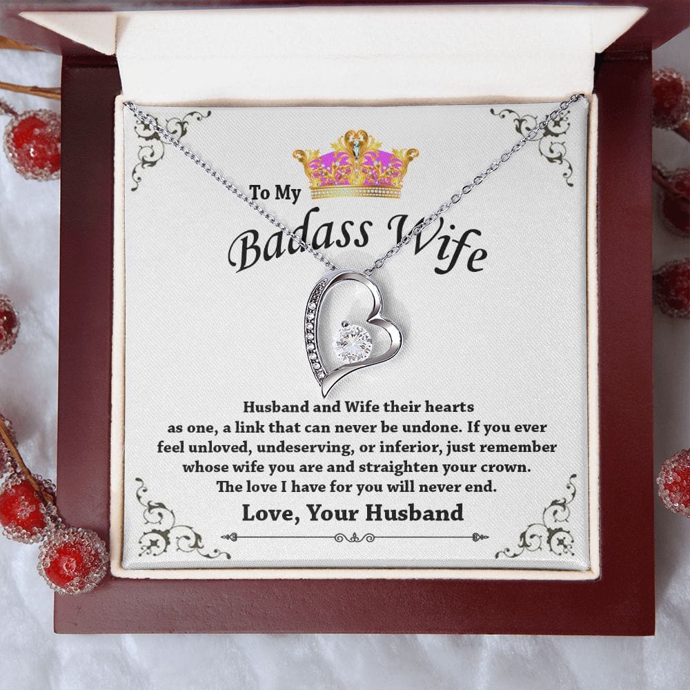 To My Badass Wife Forever Love Necklace