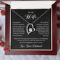 To My Wife Gift Necklace, Forever Love Pendant Necklace with Heartfelt Message Card