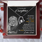 To My Beautiful Daughter Gift Necklace with Message Card, Forever Love Pendant Necklace for Daughter from Dad