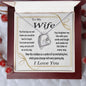 To My Wife Gift Necklace with Loving Message Card, Forever Love Pendant Necklace