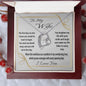 To My Wife Gift Necklace with Loving Message Card, Forever Love Heart Pendant Necklace
