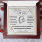 To My Wife Gift Necklace With Message Card, Forever Love Heart Pendant Necklace