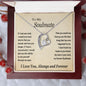 To My Soulmate Gift Necklace, Forever Heart Pendant Necklace with Loving Message Card