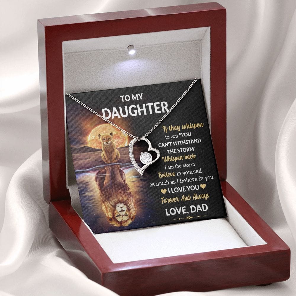 To My Daughter Gift Necklace From Dad / Forever Love Pendant Neklace for Daughter