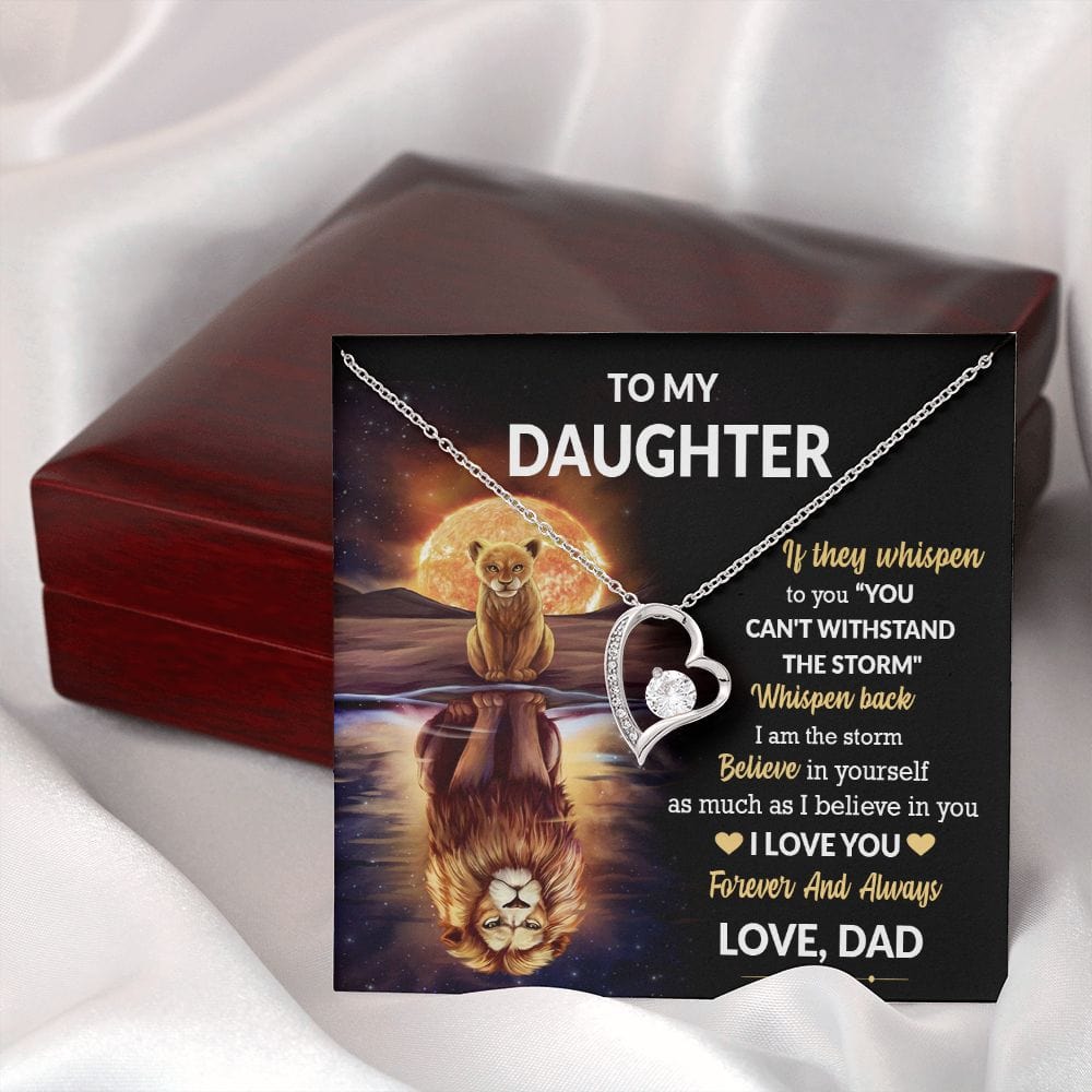 To My Daughter Gift Necklace From Dad / Forever Love Pendant Neklace for Daughter
