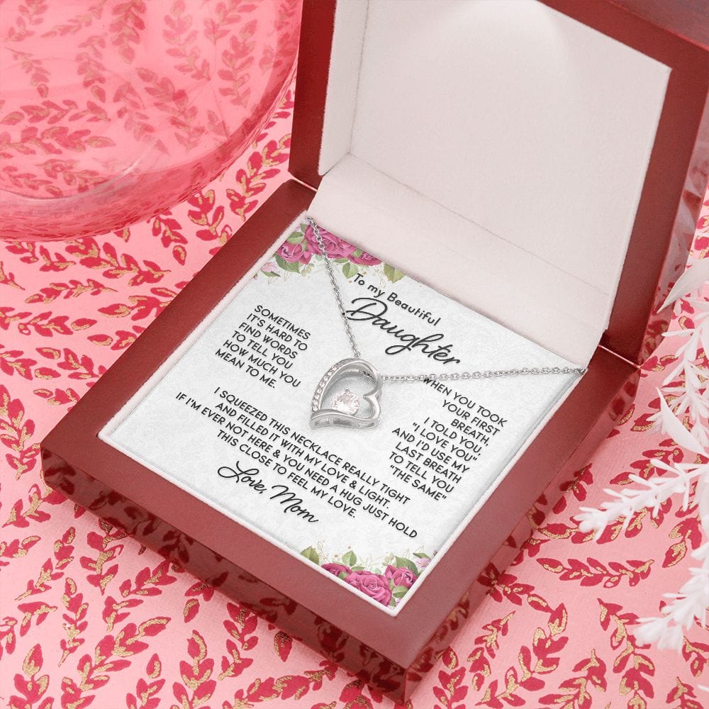 To My Beautiful Daughter Necklace / To My Daughter from Mom / Daughter Birthday Present / Daughter Christmas Gift