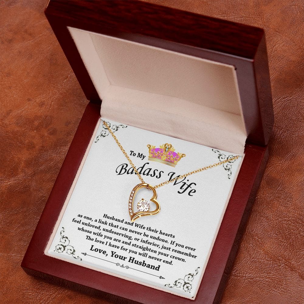 To My Badass Wife Forever Love Necklace