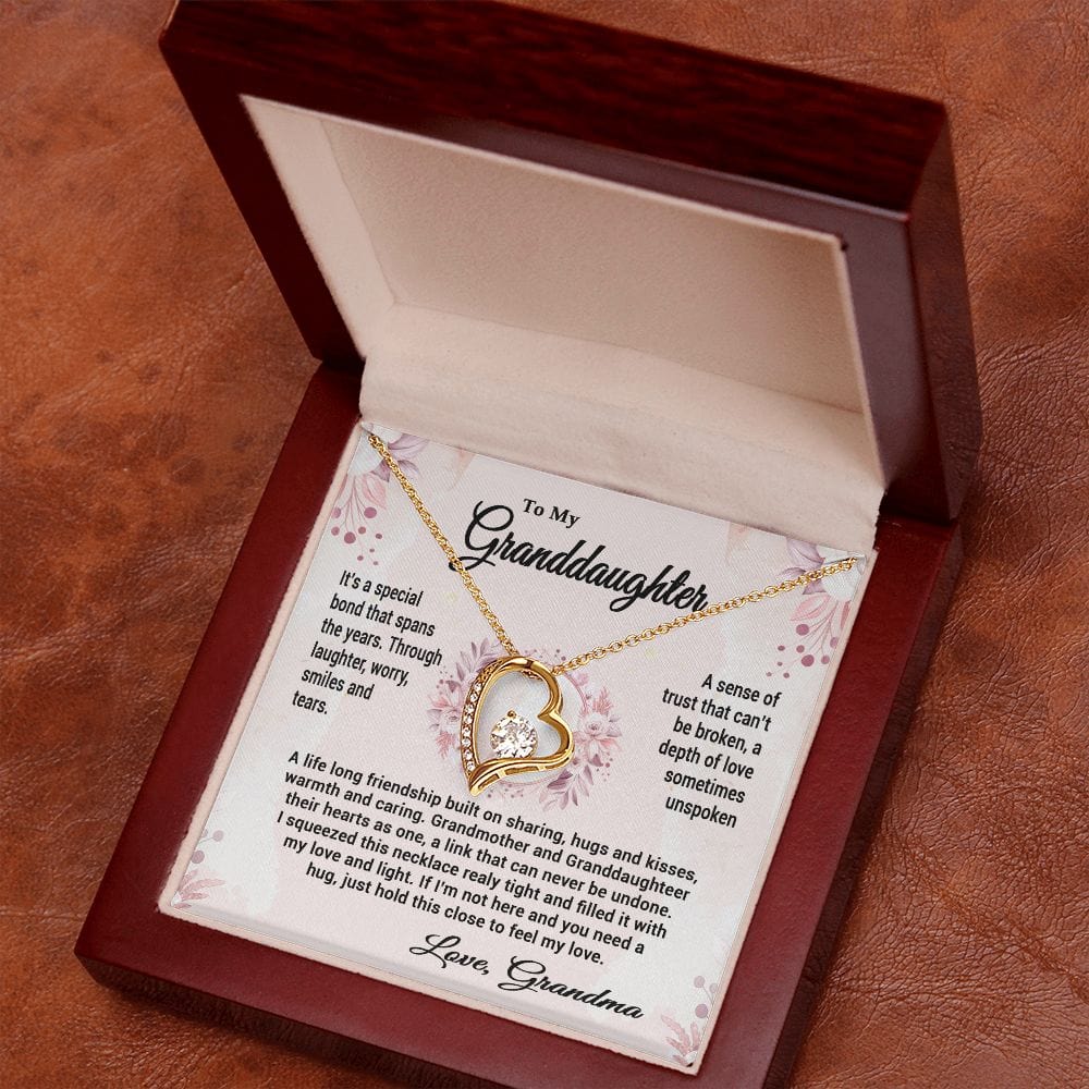 To My Granddaughter Gift Necklace From Grandma / Forever Love Heart Necklace for Granddaughter