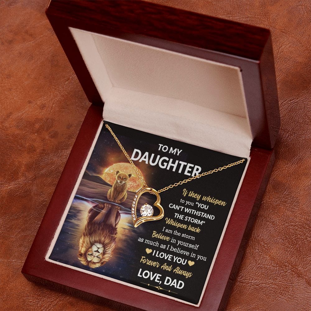 To My Daughter Gift Necklace From Dad / Forever Love Pendant Neklace for Daughter