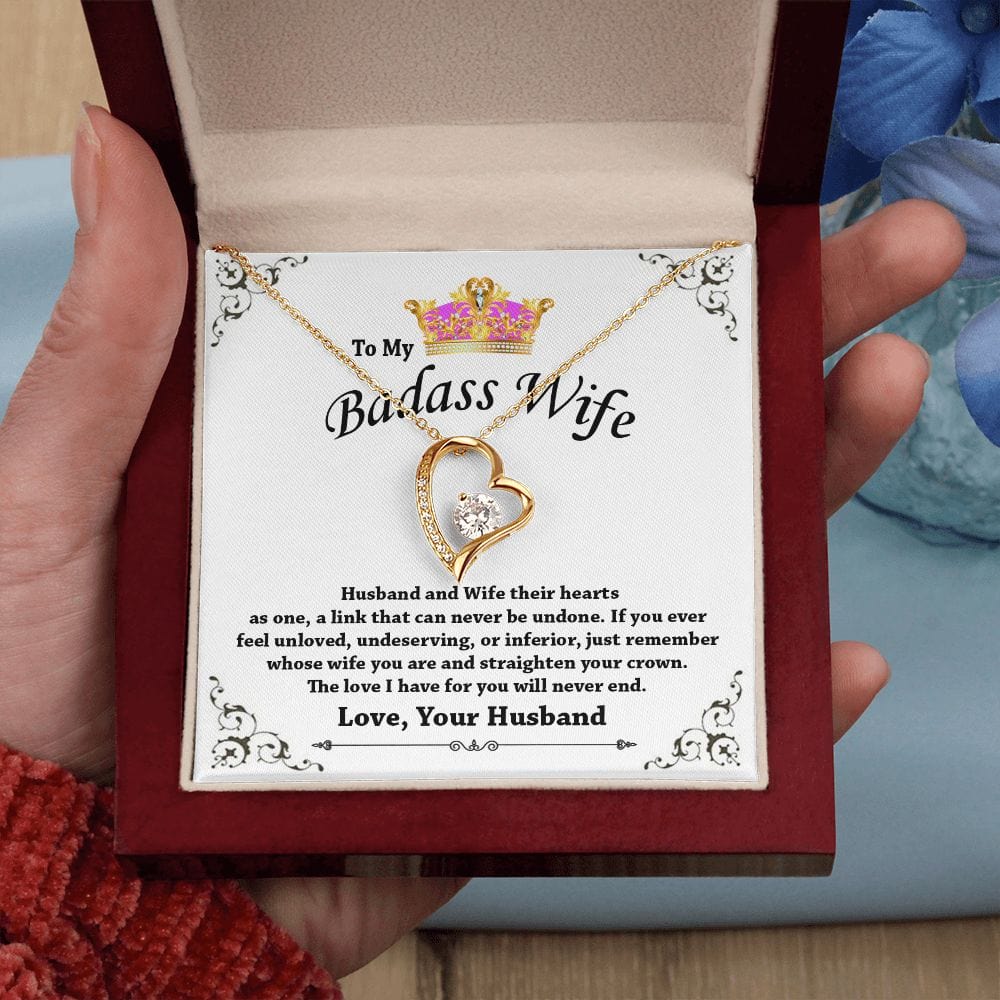 To My Badass Wife Forever Love Necklace