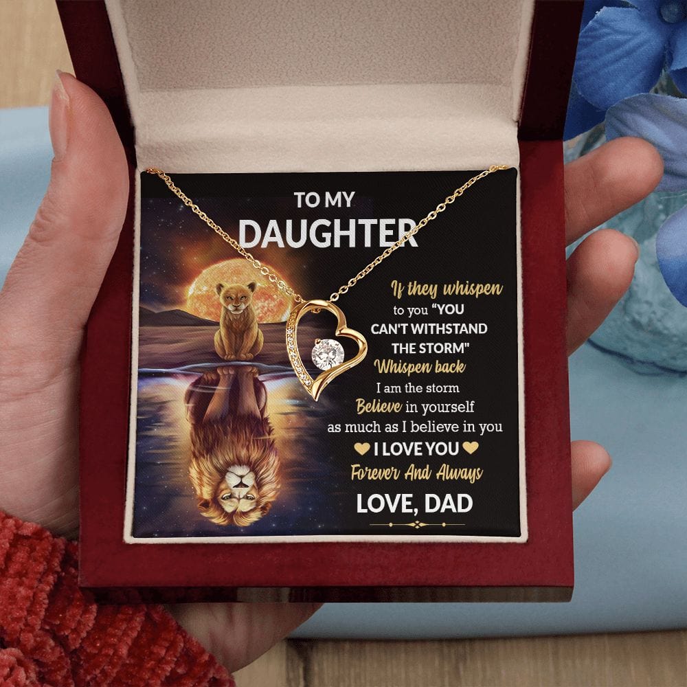 To My Daughter Gift Necklace From Dad / Forever Love Pendant Neklace for Daughter