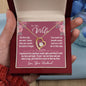 To My Wife Gift Necklace, Forever Love Pendant Necklace with Beautiful Message Card