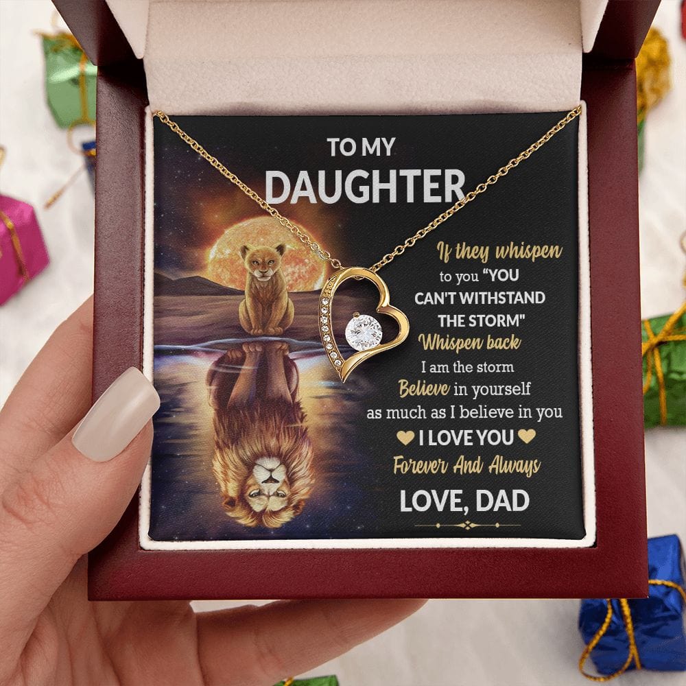 To My Daughter Gift Necklace From Dad / Forever Love Pendant Neklace for Daughter