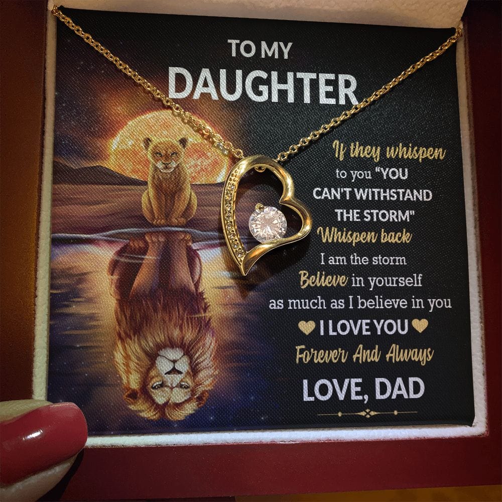To My Daughter Gift Necklace From Dad / Forever Love Pendant Neklace for Daughter
