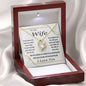 To My Wife Gift Necklace, Forever Love Heart Pendant with Message Card