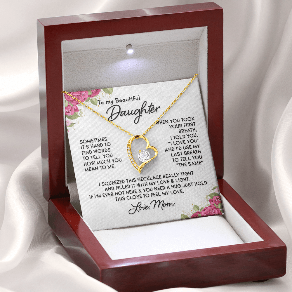 To My Beautiful Daughter Necklace / To My Daughter from Mom / Daughter Birthday Present / Daughter Christmas Gift