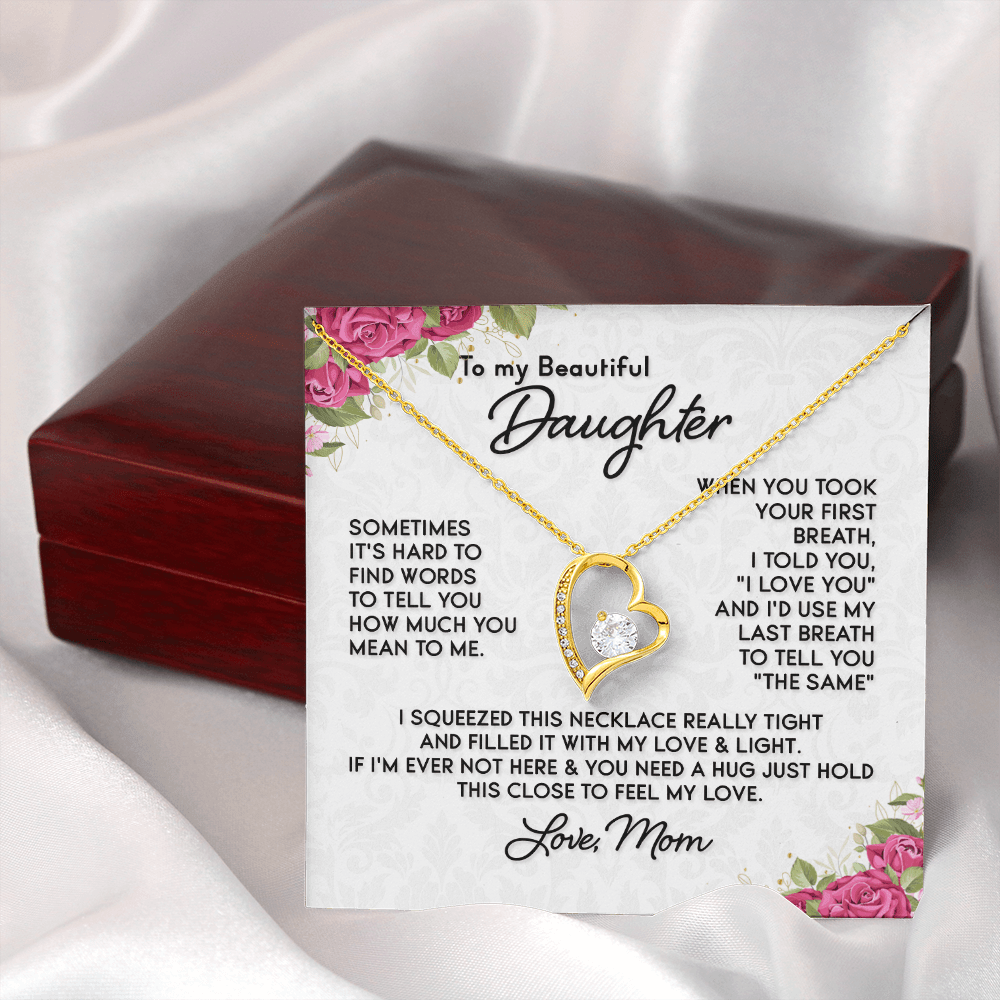 To My Beautiful Daughter Necklace / To My Daughter from Mom / Daughter Birthday Present / Daughter Christmas Gift