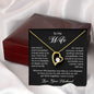 To My Wife Gift Necklace, Forever Love Pendant Necklace with Heartfelt Message Card