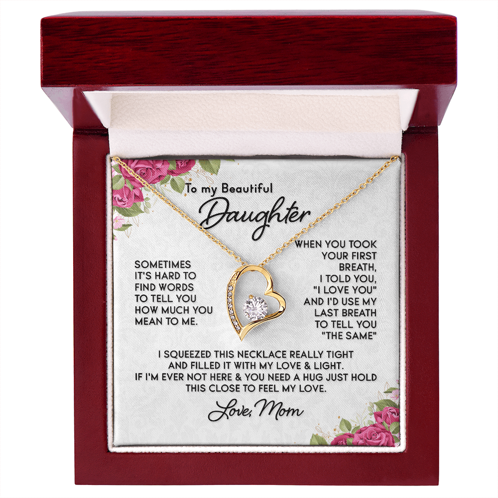 To My Beautiful Daughter Necklace / To My Daughter from Mom / Daughter Birthday Present / Daughter Christmas Gift