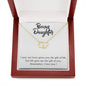 Bonus Daughter 2 10K Yellow Gold Hearts Necklace with 18Pave Set Diamonds