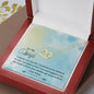 To my Wife - I Choose You for Life Message Card Necklace, To Wife from Husband Gift Necklace, Solid Gold Hearts Necklace with Diamonds