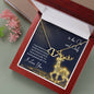 TO THE ONE AND ONLY 10K Yellow Gold Hearts Necklace with 18Pave Set Diamonds