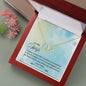 To my Wife - I Choose You for Life Message Card Necklace, To Wife from Husband Gift Necklace, Solid Gold Hearts Necklace with Diamonds