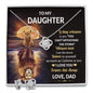 To My Daughter Gift Necklace And Earring Set / To Daughter From Dad Love Knot Necklace and Earrings