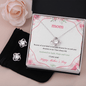 Message Card Mother's Day, Love Knot Earring & Necklace Set