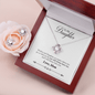 To Daughter from Mom Love Knot Earring & Necklace Set