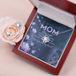Message Card Mother's Day, Love Knot Earring & Necklace Set