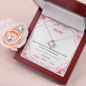 Message Card Mother's Day, Love Knot Earring & Necklace Set