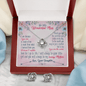 To My Wonderful Mom Love Knot Earring & Necklace Set