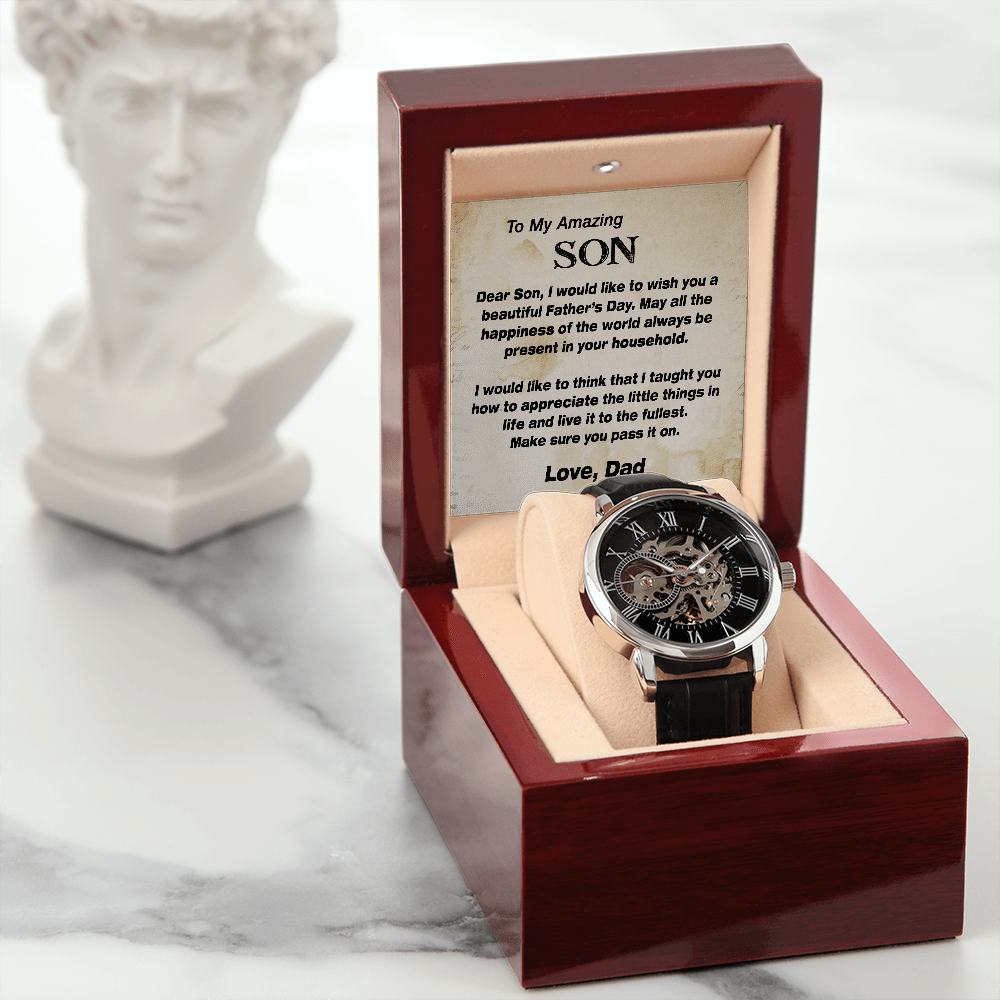 To My Amazing Son Gift Watch Openwork Watch for Son Father s Day Gif Family Circle Gifts