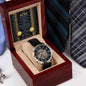 To My Son Gift Watch from Dad / Openwork Watch with Christmas Message Card for Son