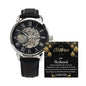 To My Husband Gift Watch with Christmas Message / Openwork Watch for Husband