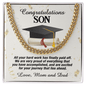 Cuban Link Chain For Son, Class Of 2023 Graduation Gift for Son, Message Card Jewelry For Him, High School Graduation Gift for Son, College Graduation Gift from Mom and Dad
