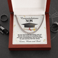 Cuban Link Chain For Son, Class Of 2023 Graduation Gift for Son, Message Card Jewelry For Him, High School Graduation Gift for Son, College Graduation Gift from Mom and Dad