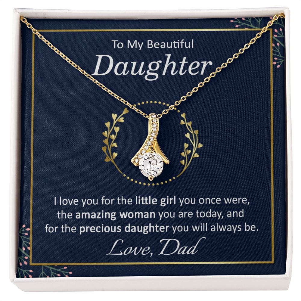 To My Beautiful Daughter Gift Necklace From Dad / Alluring Beauty Pendant Necklace for Daughter / To My Daughter
