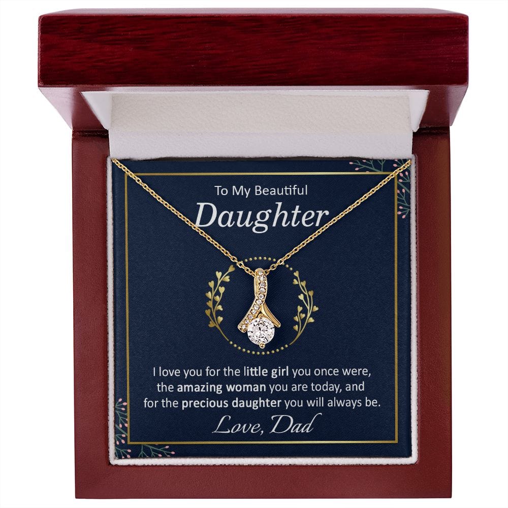 To My Beautiful Daughter Gift Necklace From Dad / Alluring Beauty Pendant Necklace for Daughter / To My Daughter