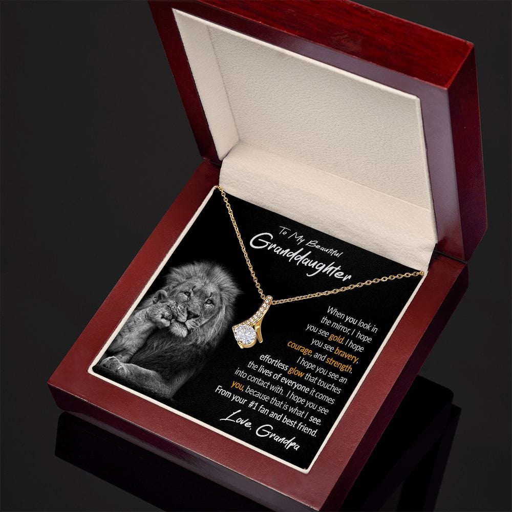 To My Granddaughter Gift Necklace from Grandpa, Alluring Beauty Pendant Necklace for Granddaughter